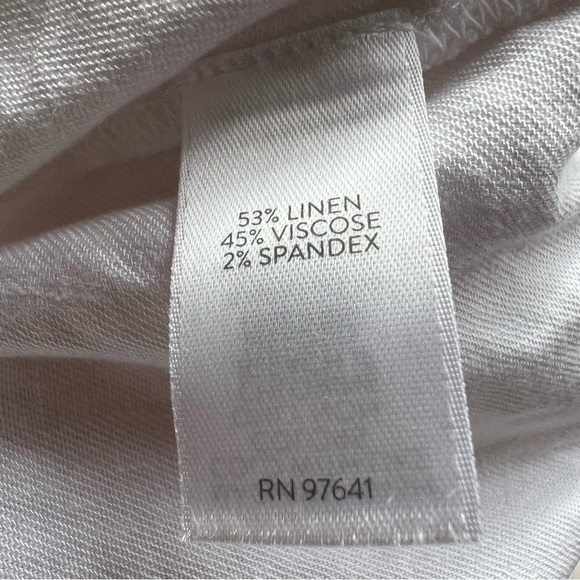 J. Jill Linen Stretch Cropped Pants Solid Side Zip Women's Sz XL Wide Leg White - Picture 9 of 10